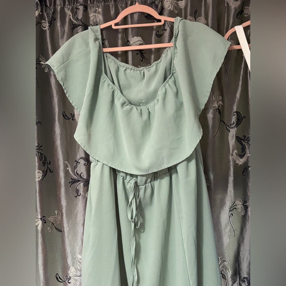 Lovely SHEIN  off shoulder sundress xxl seafoam green